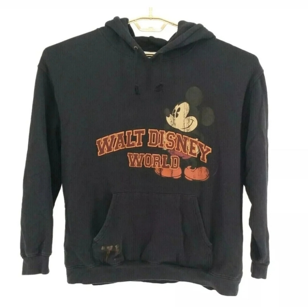 Vtg Walt Disney World Disneyland Resort Mickey Mouse Embroidered Hoodie Size XL